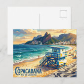 Carte Postale Plage de Copacabana Brésil (Devant / Derrière)