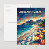 Carte Postale Plage de Copacabana Brésil (Devant / Derrière)