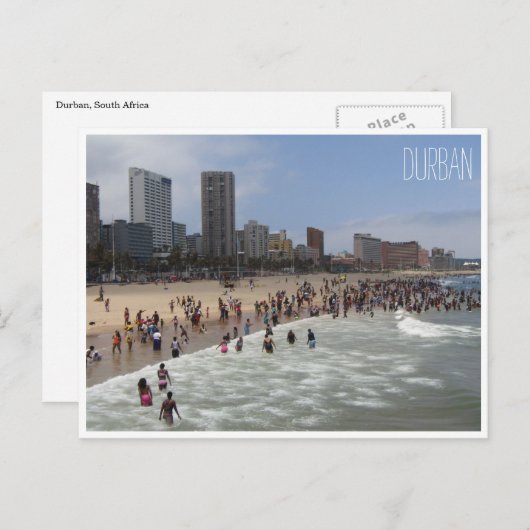 Carte Postale plage de durban (Devant / Derrière)