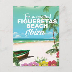 Carte Postale Plage de Figueretas affiche de plage Ibiza