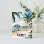 Carte Postale Plage de Gulfport Mississippi (Debout devant)