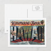 Carte Postale Plage de Kaunaoa, Hawaï - Grandes scènes de lettre (Devant / Derrière)