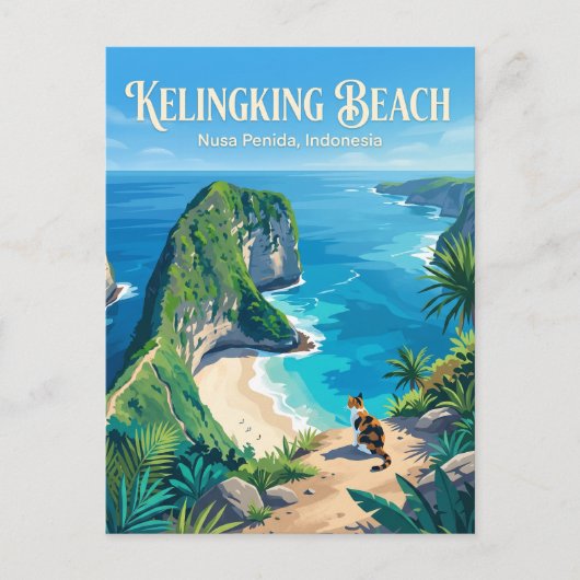 Carte Postale Plage de Kelingking Indonésie (Devant)