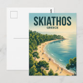 Carte Postale Plage de Koukounaries Grèce (Devant / Derrière)