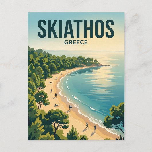 Carte Postale Plage de Koukounaries Grèce (Devant)