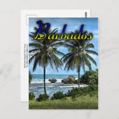 Carte Postale Plage de la Barbade (Devant / Derrière)