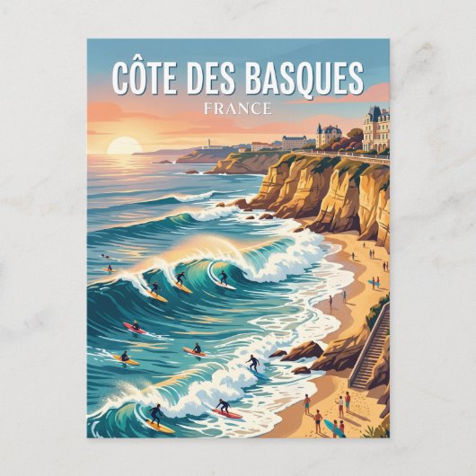 Carte Postale Plage de la Côte des Basques France (Devant)