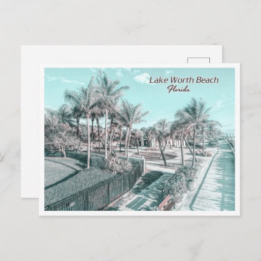 CARTE POSTALE PLAGE DE LAKE WORACH - PALM BEACH FLORIDA (Devant / Derrière)