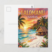 Carte Postale Plage de Lalomanu Samoa (Devant / Derrière)