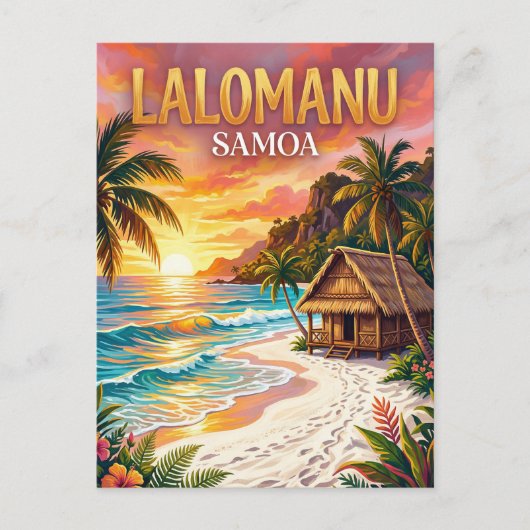 Carte Postale Plage de Lalomanu Samoa (Devant)