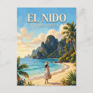 Carte Postale Plage de Las Cabanas, El Nido Philippines