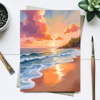 Plage de l'heure dorée Coucher de soleil Peinture