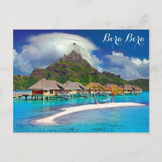 Carte Postale Plage de l'île tropicale de Bora Bora Océan (Devant)