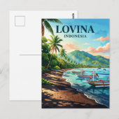 Carte Postale Plage de Lovina Indonésie (Devant / Derrière)