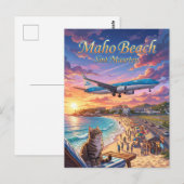 Carte Postale Plage de Maho Saint-Martin (Devant / Derrière)
