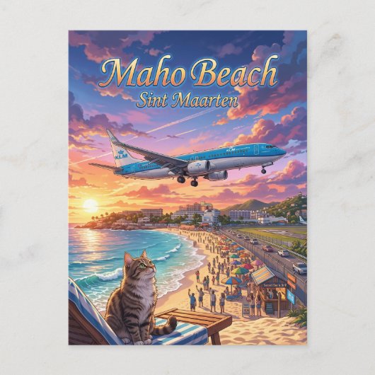Carte Postale Plage de Maho Saint-Martin (Devant)
