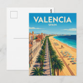 Carte Postale Plage de Malvarrosa Espagne (Devant / Derrière)