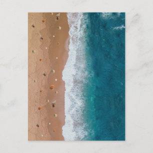 CARTE POSTALE PLAGE DE MER PLAGE ABRIS VACANCES D'ÉTÉ