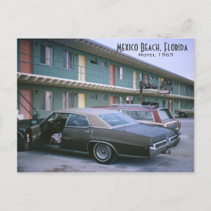 Carte Postale Plage de Mexico, Floride 1969 Retro Motel Postcard