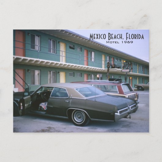 Carte Postale Plage de Mexico, Floride 1969 Retro Motel Postcard (Devant)
