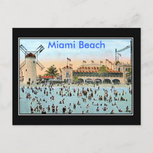 Carte Postale Plage de Miami Vintage