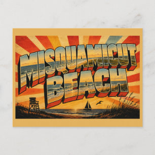 Carte Postale Plage de Misquamicut RI Rivage de l'océan Atlantiq
