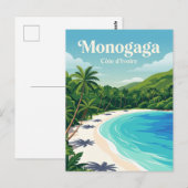 Carte Postale Plage de Monogaga Côte d'Ivoire (Devant / Derrière)