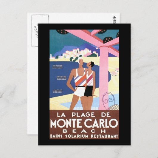 Carte Postale Plage de Monte Carlo (Devant / Derrière)