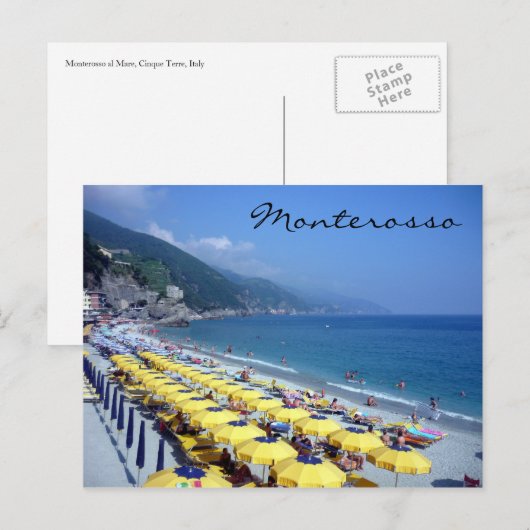 Carte Postale plage de monterosso (Devant / Derrière)