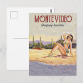 Carte Postale Plage de Montevideo, Uruguay (Devant / Derrière)