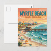 Carte Postale Plage de Myrtle (Devant / Derrière)