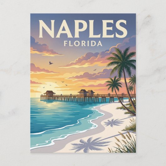 Carte Postale Plage de Naples Floride (Devant)
