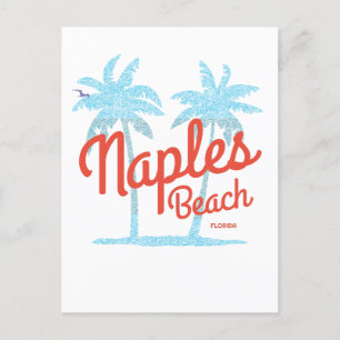 Carte Postale Plage de Naples Floride États-Unis Palmiers Bleus 