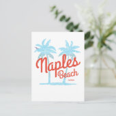 Carte Postale Plage de Naples Floride États-Unis Palmiers Bleus (Debout devant)