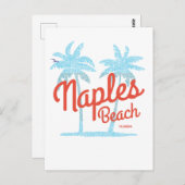 Carte Postale Plage de Naples Floride États-Unis Palmiers Bleus (Devant / Derrière)