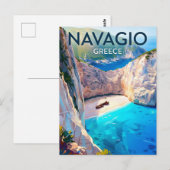 Carte Postale Plage de Navagio Grèce (Devant / Derrière)