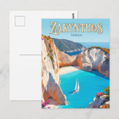 Carte Postale Plage de Navagio Grèce (Devant / Derrière)