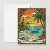 Carte Postale Plage de Negril Jamaïque (Devant / Derrière)