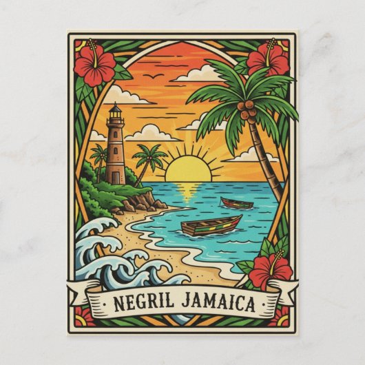 Carte Postale Plage de Negril Jamaïque (Devant)
