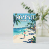 Carte Postale Plage de Ngapali Myanmar (Debout devant)
