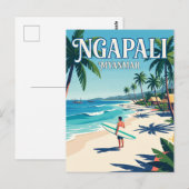 Carte Postale Plage de Ngapali Myanmar (Devant / Derrière)