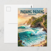 Carte Postale Plage de Padang Padang Indonésie (Devant / Derrière)