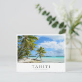 Carte Postale Plage de palmiers du Pacifique sur Tahiti, Polynés (Debout devant)
