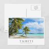 Carte Postale Plage de palmiers du Pacifique sur Tahiti, Polynés (Devant / Derrière)