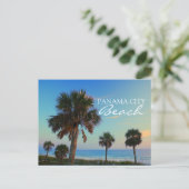 Carte Postale Plage de Panama City, Floride Palmiers coucher de  (Debout devant)