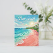 Carte Postale Plage de Pink Sands Bahamas (Debout devant)