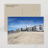 Carte Postale Plage de Pocitos, Montevideo, Uruguay (Devant / Derrière)