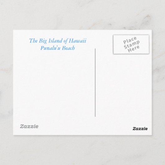 Carte Postale Plage de Punalu'u (Dos)