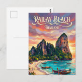 Carte Postale Plage de Railay Thaïlande (Devant / Derrière)