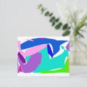 Carte Postale Plage de requin-baleine Dauphin Orca Pluie Océan (Debout devant)